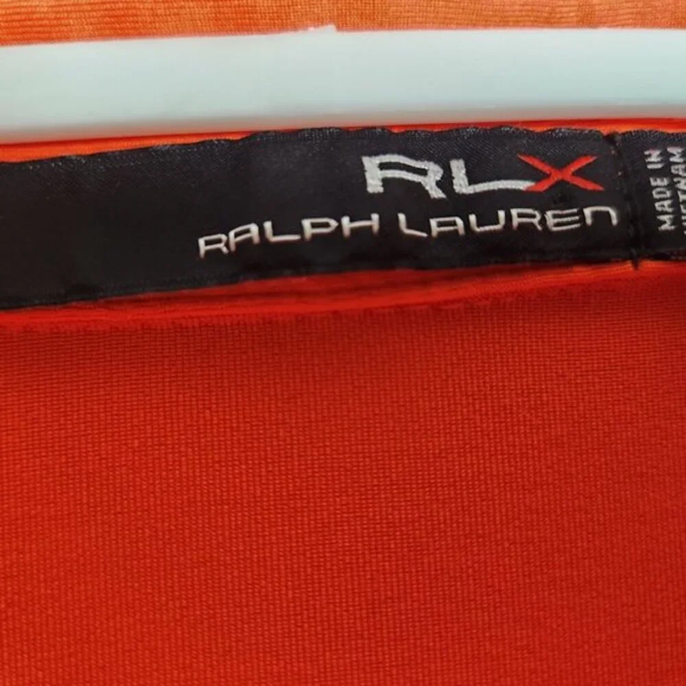 RLX Ralph Lauren Men XL Orange Stretch‎ Short Sleeve Activewear Golf Polo Shirt